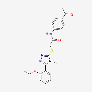 molecular formula C21H22N4O3S B4631992 N-(4-乙酰苯基)-2-{[5-(2-乙氧基苯基)-4-甲基-4H-1,2,4-三唑-3-基]硫代}乙酰胺 