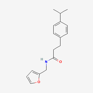 molecular formula C17H21NO2 B4632006 N-(2-呋喃甲基)-3-(4-异丙苯基)丙酰胺 