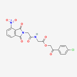 molecular formula C20H14ClN3O8 B4632010 2-(4-chlorophenyl)-2-oxoethyl N-[(4-nitro-1,3-dioxo-1,3-dihydro-2H-isoindol-2-yl)acetyl]glycinate 