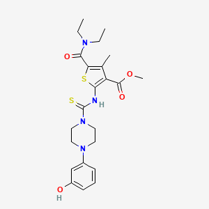 molecular formula C23H30N4O4S2 B4632040 5-[(二乙氨基)羰基]-2-({[4-(3-羟苯基)-1-哌嗪基]碳硫酰}氨基)-4-甲基-3-噻吩甲酸甲酯 