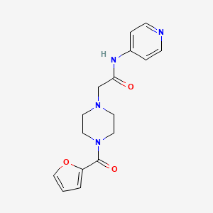 molecular formula C16H18N4O3 B4632043 2-[4-(2-呋喃酰)-1-哌嗪基]-N-4-吡啶基乙酰胺 