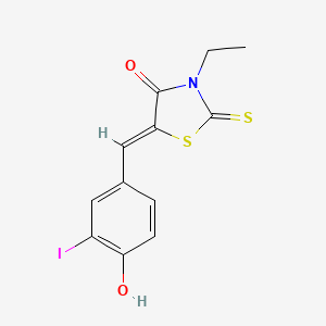 molecular formula C12H10INO2S2 B4632046 3-乙基-5-(4-羟基-3-碘苄叉)-2-硫代-1,3-噻唑烷-4-酮 