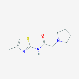 molecular formula C10H15N3OS B4632052 N-(4-甲基-1,3-噻唑-2-基)-2-(1-吡咯烷基)乙酰胺 