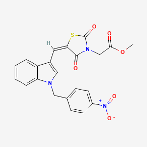 molecular formula C22H17N3O6S B4632062 （5-{[1-(4-硝基苄基)-1H-吲哚-3-基]亚甲基}-2,4-二氧代-1,3-噻唑烷-3-基)乙酸甲酯 