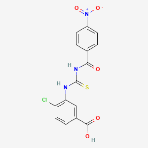 molecular formula C15H10ClN3O5S B4632094 4-氯-3-({[(4-硝基苯甲酰)氨基]羰硫基}氨基)苯甲酸 CAS No. 531516-05-9