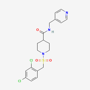 molecular formula C19H21Cl2N3O3S B4632127 1-[(2,4-二氯苯甲基)磺酰基]-N-(4-吡啶基甲基)-4-哌啶甲酰胺 