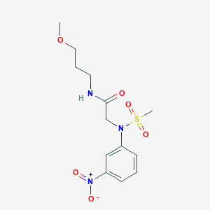 molecular formula C13H19N3O6S B4632139 N-(3-methoxypropyl)-N~2~-(methylsulfonyl)-N~2~-(3-nitrophenyl)glycinamide 