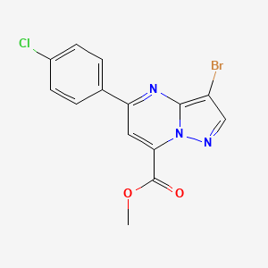 molecular formula C14H9BrClN3O2 B4632151 3-溴-5-(4-氯苯基)吡唑并[1,5-a]嘧啶-7-甲酸甲酯 