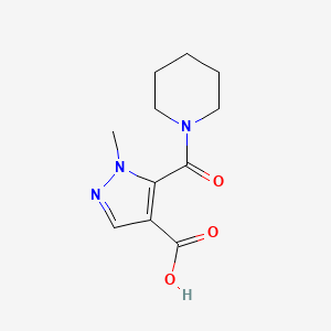 molecular formula C11H15N3O3 B4632159 1-methyl-5-(piperidin-1-ylcarbonyl)-1H-pyrazole-4-carboxylic acid 