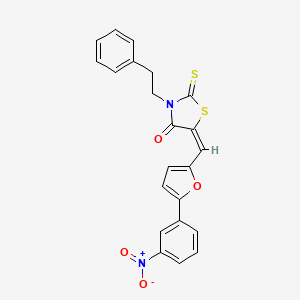 5-{[5-(3-nitrophenyl)-2-furyl]methylene}-3-(2-phenylethyl)-2-thioxo-1,3-thiazolidin-4-one