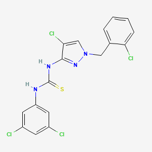 molecular formula C17H12Cl4N4S B4632251 N-[4-chloro-1-(2-chlorobenzyl)-1H-pyrazol-3-yl]-N'-(3,5-dichlorophenyl)thiourea 