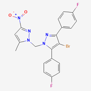 4-bromo-3,5-bis(4-fluorophenyl)-1-[(5-methyl-3-nitro-1H-pyrazol-1-yl)methyl]-1H-pyrazole