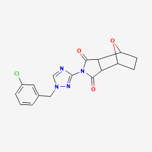 molecular formula C17H15ClN4O3 B4632324 4-[1-(3-chlorobenzyl)-1H-1,2,4-triazol-3-yl]-10-oxa-4-azatricyclo[5.2.1.0~2,6~]decane-3,5-dione 