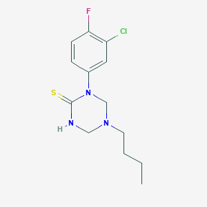 5-butyl-1-(3-chloro-4-fluorophenyl)-1,3,5-triazinane-2-thione