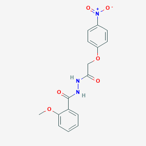 molecular formula C16H15N3O6 B4632415 2-methoxy-N'-[(4-nitrophenoxy)acetyl]benzohydrazide 