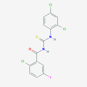 molecular formula C14H8Cl3IN2OS B4632422 2-chloro-N-{[(2,4-dichlorophenyl)amino]carbonothioyl}-5-iodobenzamide 