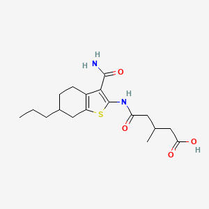 5-[(3-Carbamoyl-6-propyl-4,5,6,7-tetrahydro-1-benzothiophen-2-yl)amino]-3-methyl-5-oxopentanoic acid