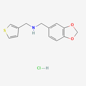 1-(1,3-benzodioxol-5-yl)-N-(thiophen-3-ylmethyl)methanamine;hydrochloride