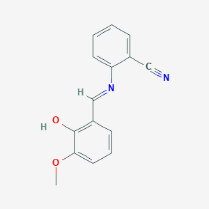 molecular formula C15H12N2O2 B463247 2-[(2-Hydroxy-3-methoxybenzylidene)amino]benzonitrile 