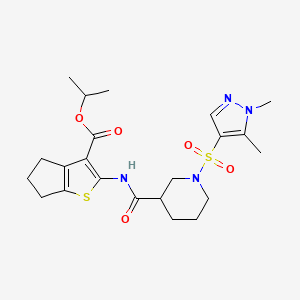 ISOPROPYL 2-[({1-[(1,5-DIMETHYL-1H-PYRAZOL-4-YL)SULFONYL]-3-PIPERIDYL}CARBONYL)AMINO]-5,6-DIHYDRO-4H-CYCLOPENTA[B]THIOPHENE-3-CARBOXYLATE