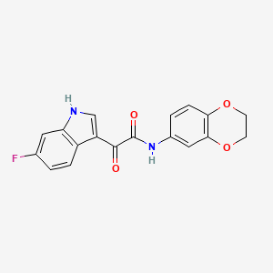 molecular formula C18H13FN2O4 B4632481 N-(2,3-dihydro-1,4-benzodioxin-6-yl)-2-(6-fluoro-1H-indol-3-yl)-2-oxoacetamide 