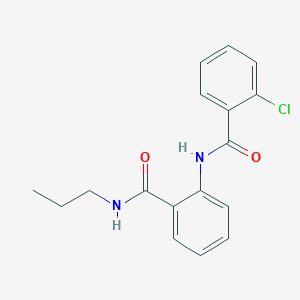 molecular formula C17H17ClN2O2 B4632495 2-chloro-N-[2-(propylcarbamoyl)phenyl]benzamide 