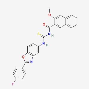 molecular formula C26H18FN3O3S B4632519 N-{[2-(4-fluorophenyl)-1,3-benzoxazol-5-yl]carbamothioyl}-3-methoxynaphthalene-2-carboxamide 