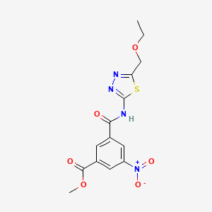 molecular formula C14H14N4O6S B4632529 methyl 3-({[5-(ethoxymethyl)-1,3,4-thiadiazol-2-yl]amino}carbonyl)-5-nitrobenzoate 