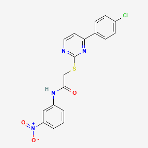 molecular formula C18H13ClN4O3S B4632564 2-{[4-(4-CHLOROPHENYL)-2-PYRIMIDINYL]SULFANYL}-N~1~-(3-NITROPHENYL)ACETAMIDE 