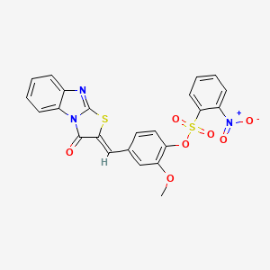 2-methoxy-4-[(3-oxo[1,3]thiazolo[3,2-a]benzimidazol-2(3H)-ylidene)methyl]phenyl 2-nitrobenzenesulfonate