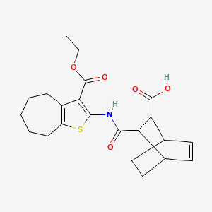 3-{[3-(ethoxycarbonyl)-5,6,7,8-tetrahydro-4H-cyclohepta[b]thiophen-2-yl]carbamoyl}bicyclo[2.2.2]oct-5-ene-2-carboxylic acid