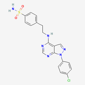 molecular formula C19H17ClN6O2S B4632618 4-(2-{[1-(4-CHLOROPHENYL)-1H-PYRAZOLO[3,4-D]PYRIMIDIN-4-YL]AMINO}ETHYL)BENZENE-1-SULFONAMIDE 