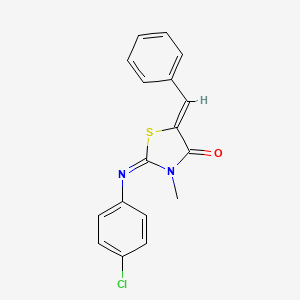 molecular formula C17H13ClN2OS B4632640 5-benzylidene-2-[(4-chlorophenyl)imino]-3-methyl-1,3-thiazolidin-4-one 