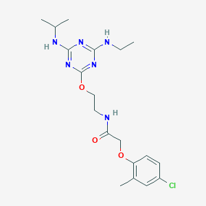 2-(4-chloro-2-methylphenoxy)-N-(2-{[4-(ethylamino)-6-(propan-2-ylamino)-1,3,5-triazin-2-yl]oxy}ethyl)acetamide