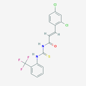 (2E)-3-(2,4-dichlorophenyl)-N-{[2-(trifluoromethyl)phenyl]carbamothioyl}prop-2-enamide