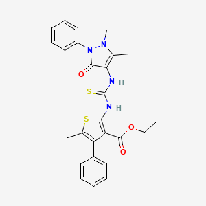 ethyl 2-({[(1,5-dimethyl-3-oxo-2-phenyl-2,3-dihydro-1H-pyrazol-4-yl)amino]carbonothioyl}amino)-5-methyl-4-phenyl-3-thiophenecarboxylate