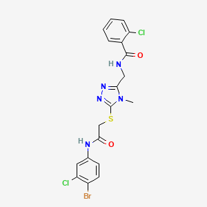 N-{[5-({2-[(4-bromo-3-chlorophenyl)amino]-2-oxoethyl}sulfanyl)-4-methyl-4H-1,2,4-triazol-3-yl]methyl}-2-chlorobenzamide