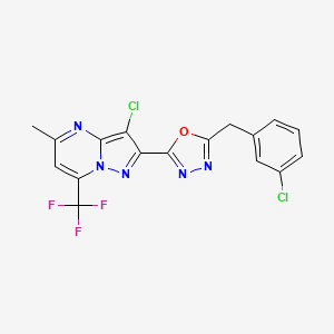 3-chloro-2-[5-(3-chlorobenzyl)-1,3,4-oxadiazol-2-yl]-5-methyl-7-(trifluoromethyl)pyrazolo[1,5-a]pyrimidine