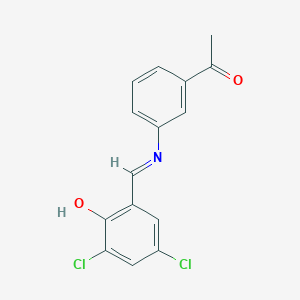 molecular formula C15H11Cl2NO2 B463272 1-{3-[(3,5-Dichloro-2-hydroxybenzylidene)amino]phenyl}ethanone 