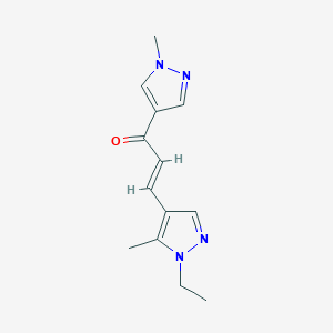 molecular formula C13H16N4O B4632726 (E)-3-(1-ETHYL-5-METHYL-1H-PYRAZOL-4-YL)-1-(1-METHYL-1H-PYRAZOL-4-YL)-2-PROPEN-1-ONE 