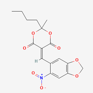 molecular formula C17H17NO8 B4632775 2-butyl-2-methyl-5-[(6-nitro-1,3-benzodioxol-5-yl)methylene]-1,3-dioxane-4,6-dione 