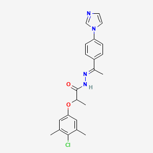 2-(4-chloro-3,5-dimethylphenoxy)-N'-{(1E)-1-[4-(1H-imidazol-1-yl)phenyl]ethylidene}propanehydrazide