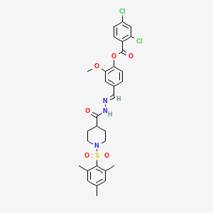 molecular formula C30H31Cl2N3O6S B4632794 4-(2-{[1-(mesitylsulfonyl)-4-piperidinyl]carbonyl}carbonohydrazonoyl)-2-methoxyphenyl 2,4-dichlorobenzoate 