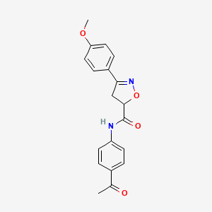 N-(4-acetylphenyl)-3-(4-methoxyphenyl)-4,5-dihydro-1,2-oxazole-5-carboxamide