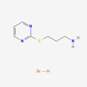 molecular formula C7H12BrN3S B4632859 3-Pyrimidin-2-ylsulfanylpropan-1-amine;hydrobromide 