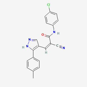 molecular formula C20H15ClN4O B4632860 N-(4-chlorophenyl)-2-cyano-3-[3-(4-methylphenyl)-1H-pyrazol-4-yl]acrylamide 