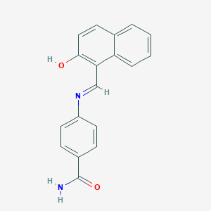 molecular formula C18H14N2O2 B463287 4-{[(2-Hydroxy-1-naphthyl)methylene]amino}benzamide 