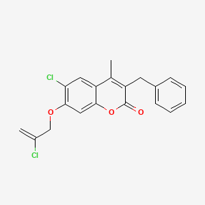 molecular formula C20H16Cl2O3 B4632879 3-BENZYL-6-CHLORO-7-[(2-CHLOROALLYL)OXY]-4-METHYL-2H-CHROMEN-2-ONE 