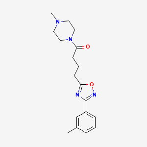 molecular formula C18H24N4O2 B4632896 1-methyl-4-{4-[3-(3-methylphenyl)-1,2,4-oxadiazol-5-yl]butanoyl}piperazine 