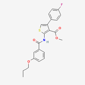 molecular formula C22H20FNO4S B4632910 METHYL 4-(4-FLUOROPHENYL)-2-(3-PROPOXYBENZAMIDO)THIOPHENE-3-CARBOXYLATE 